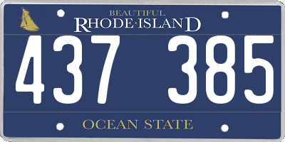 RI license plate 437385