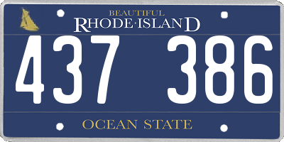 RI license plate 437386