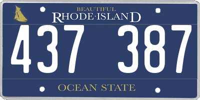 RI license plate 437387
