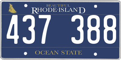 RI license plate 437388