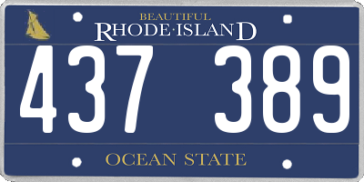 RI license plate 437389