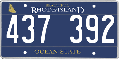 RI license plate 437392