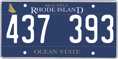 RI license plate 437393