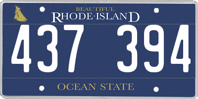 RI license plate 437394