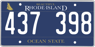 RI license plate 437398