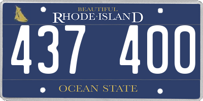 RI license plate 437400