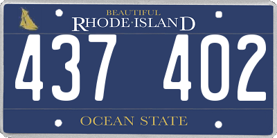 RI license plate 437402