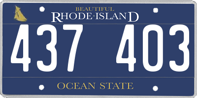 RI license plate 437403