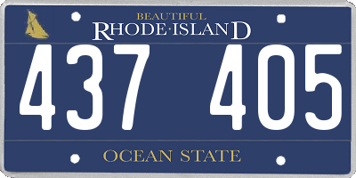RI license plate 437405