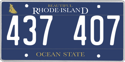 RI license plate 437407