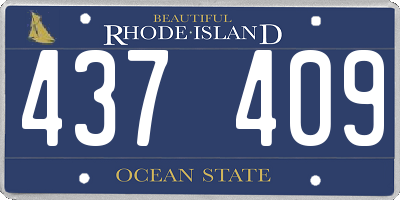 RI license plate 437409