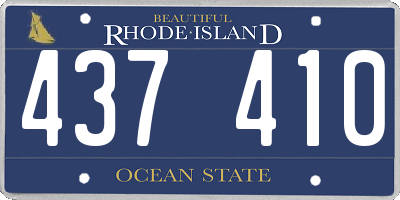 RI license plate 437410