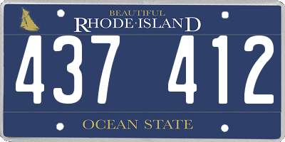 RI license plate 437412