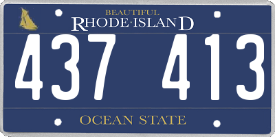 RI license plate 437413
