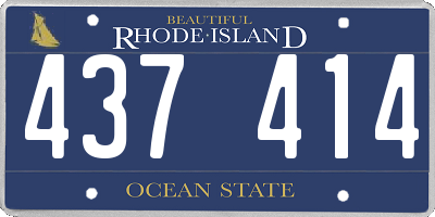 RI license plate 437414