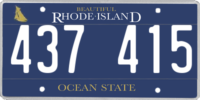RI license plate 437415