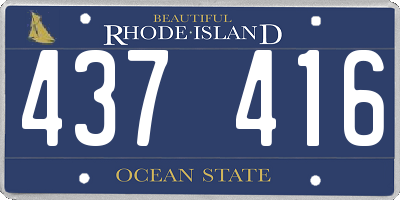 RI license plate 437416