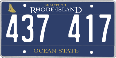 RI license plate 437417