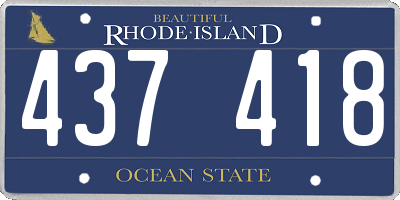 RI license plate 437418