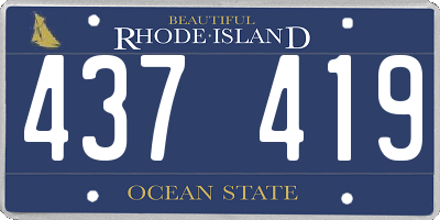 RI license plate 437419