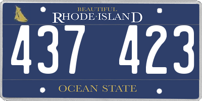 RI license plate 437423