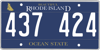 RI license plate 437424