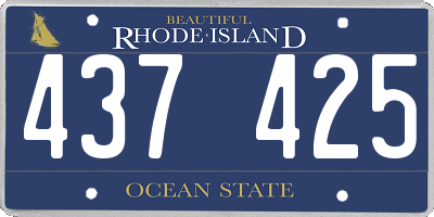 RI license plate 437425