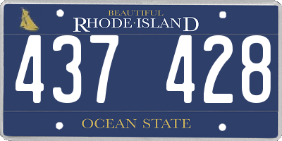 RI license plate 437428