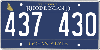 RI license plate 437430