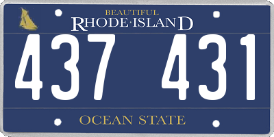 RI license plate 437431