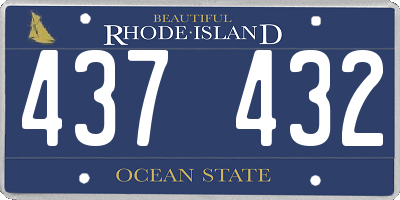 RI license plate 437432