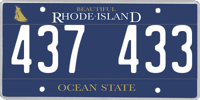 RI license plate 437433