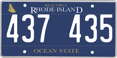 RI license plate 437435