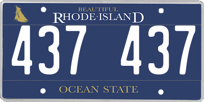 RI license plate 437437