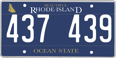 RI license plate 437439