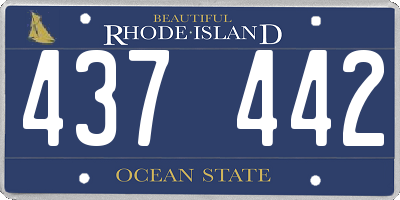 RI license plate 437442