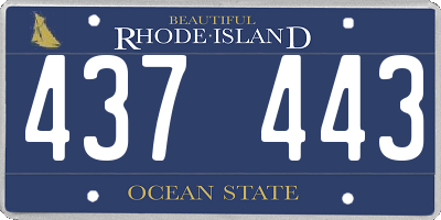 RI license plate 437443
