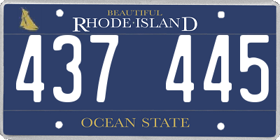 RI license plate 437445