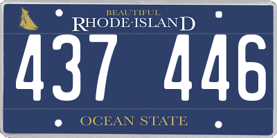 RI license plate 437446