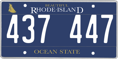 RI license plate 437447
