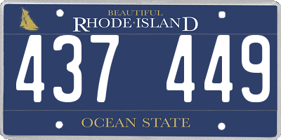 RI license plate 437449