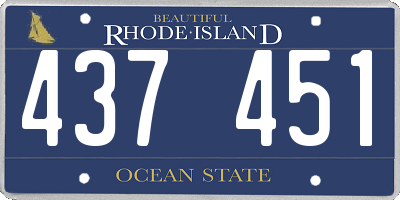 RI license plate 437451