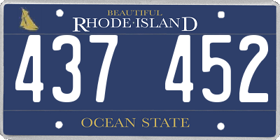 RI license plate 437452