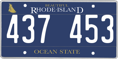 RI license plate 437453