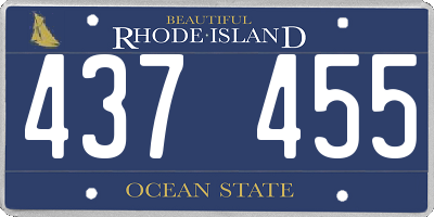 RI license plate 437455