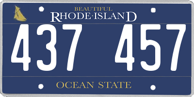 RI license plate 437457
