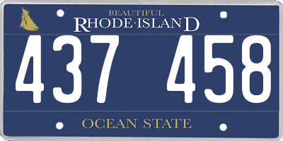 RI license plate 437458
