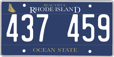 RI license plate 437459