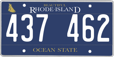 RI license plate 437462