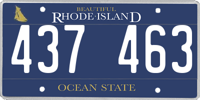 RI license plate 437463